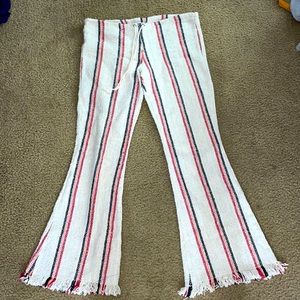 Jens pirate booty low rise drawstring Mexican blanket woven flare pants small